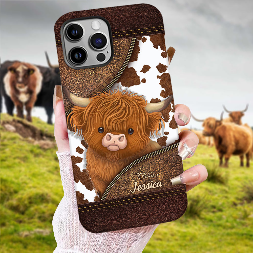 Just A Girl Who Loves Highland Cow - Personalized Full Print Phone Case