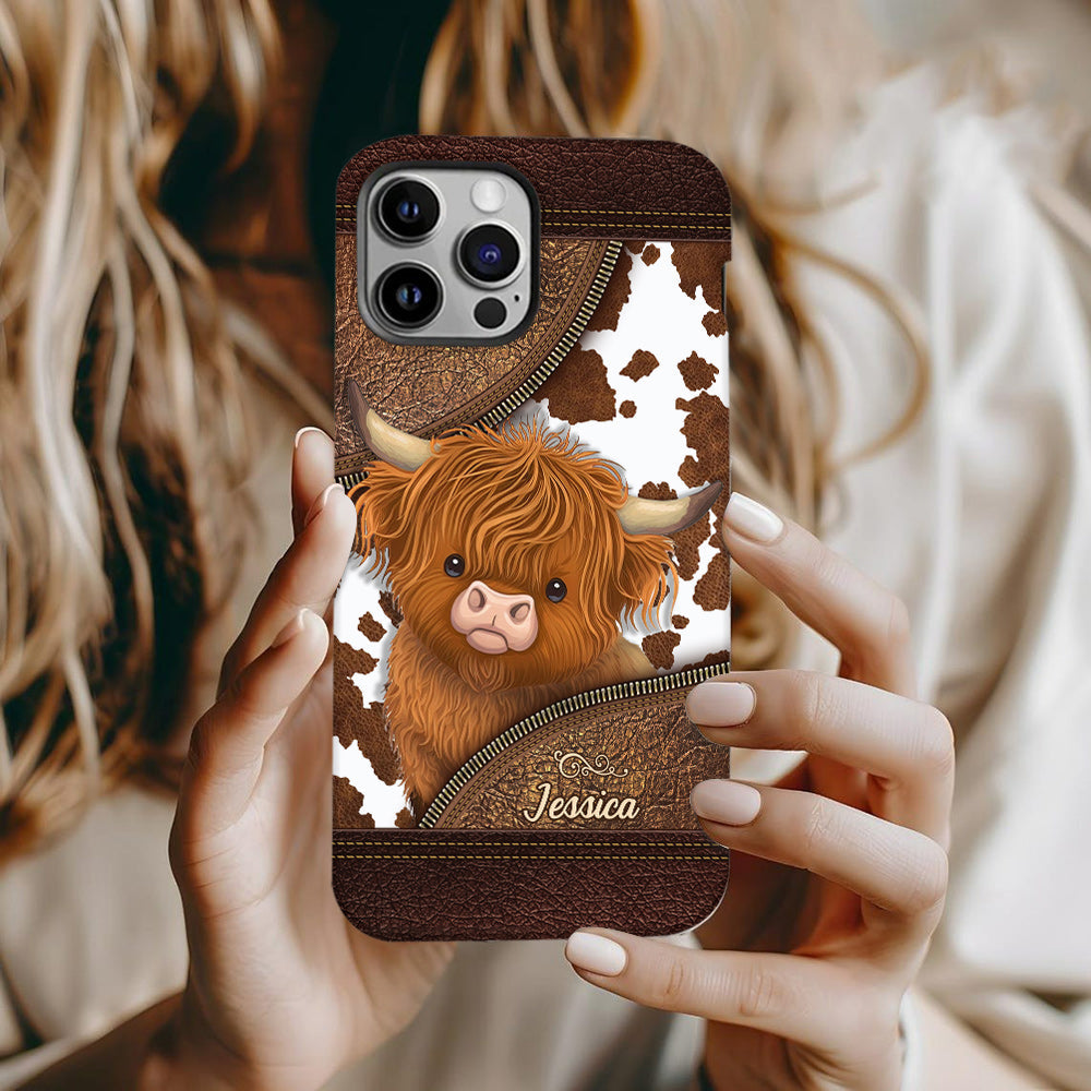 Just A Girl Who Loves Highland Cow - Personalized Full Print Phone Case