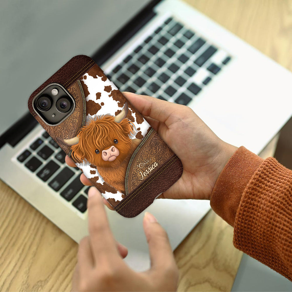Just A Girl Who Loves Highland Cow - Personalized Full Print Phone Case