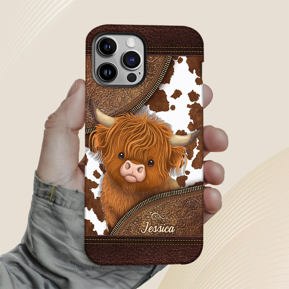 Just A Girl Who Loves Highland Cow - Personalized Full Print Phone Case
