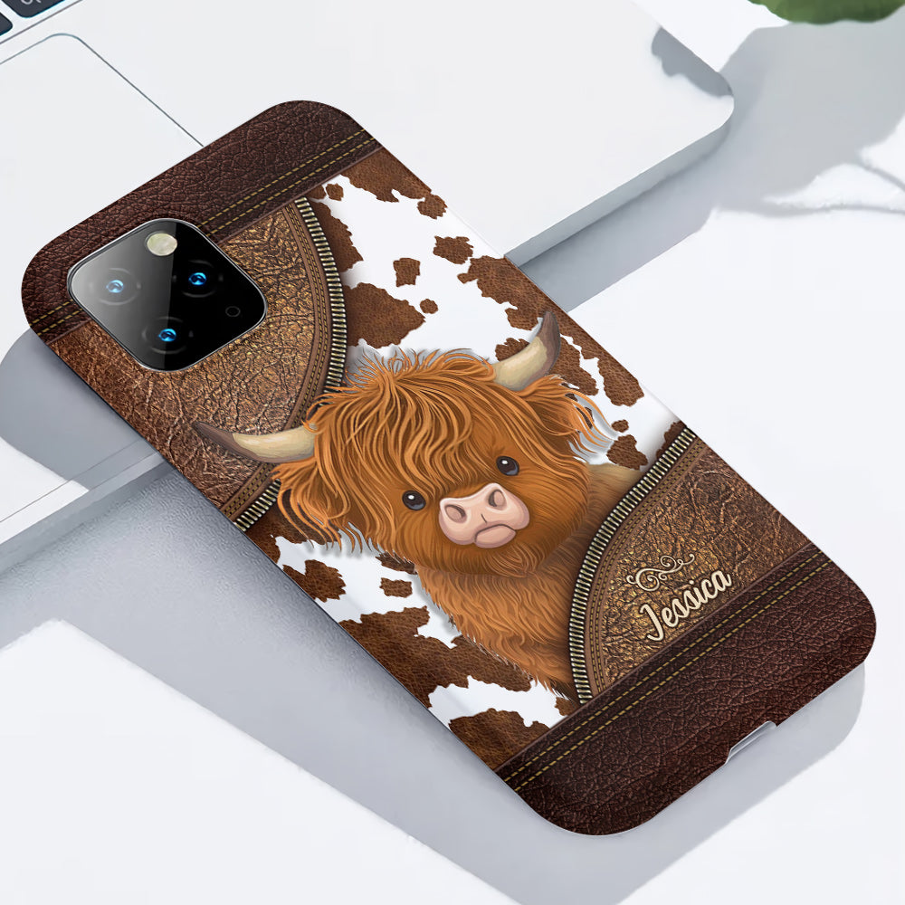 Just A Girl Who Loves Highland Cow - Personalized Full Print Phone Case