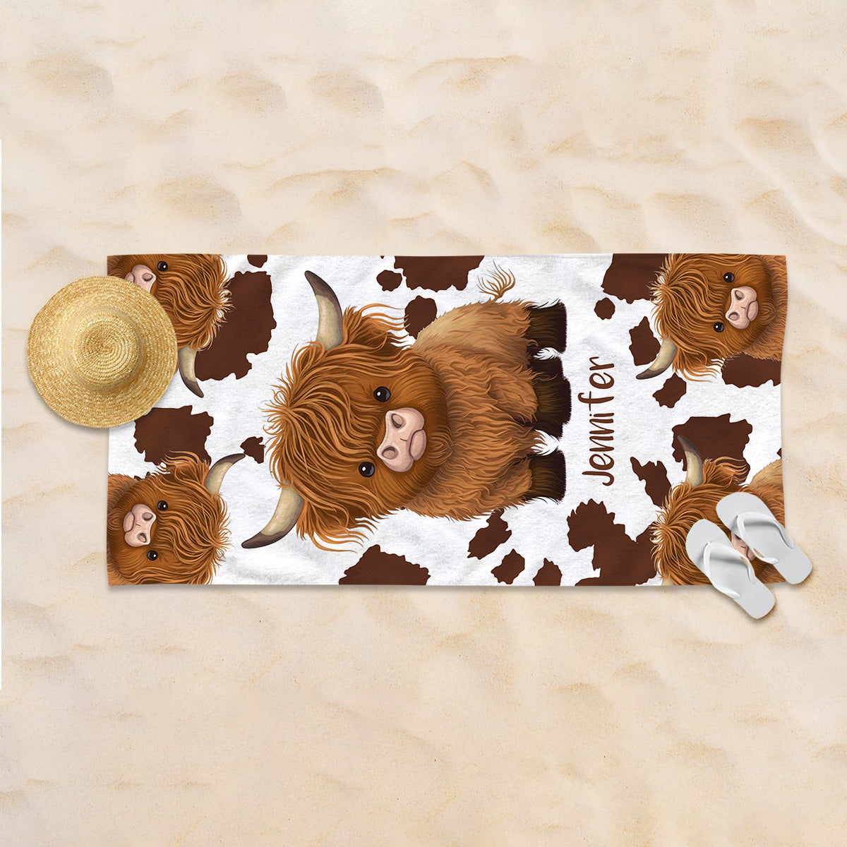 Just A Girl Who Loves Highland Cows - Personalized Quick-dry Beach Towel/ Bath Towel