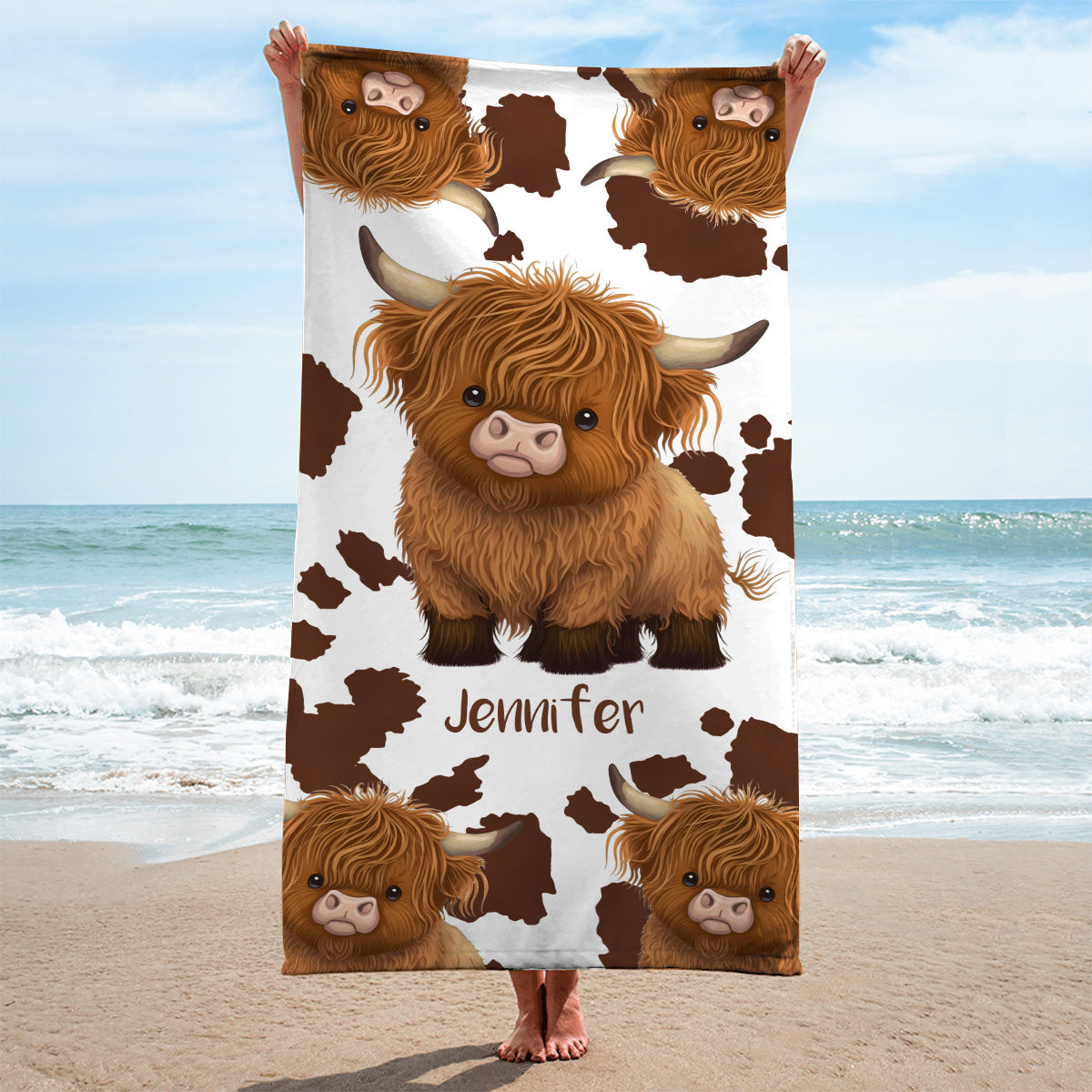 Just A Girl Who Loves Highland Cows - Personalized Quick-dry Beach Towel/ Bath Towel