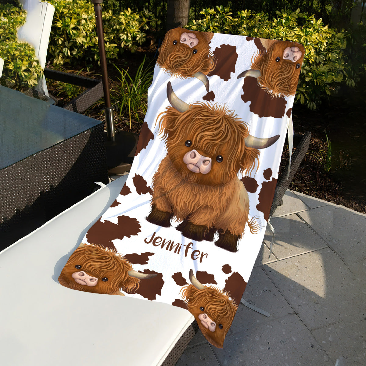 Just A Girl Who Loves Highland Cows - Personalized Quick-dry Beach Towel/ Bath Towel