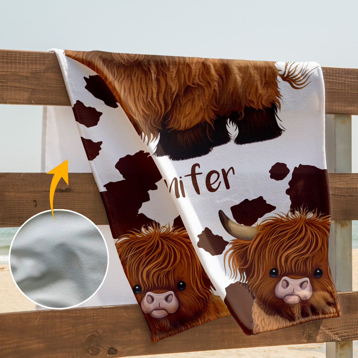 Just A Girl Who Loves Highland Cows - Personalized Quick-dry Beach Towel/ Bath Towel