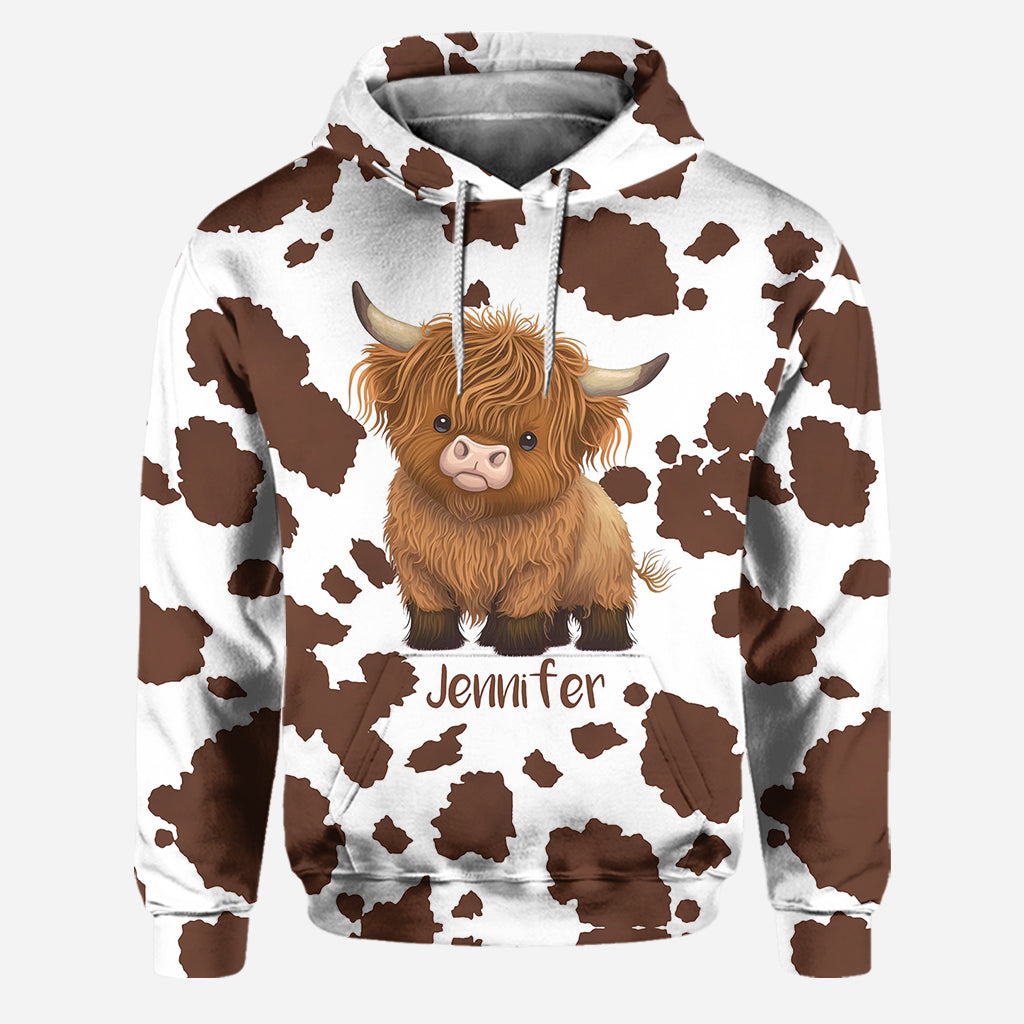 Just A Girl Who Loves Highland Cow - Personalized Highland Cow Hoodie and Leggings