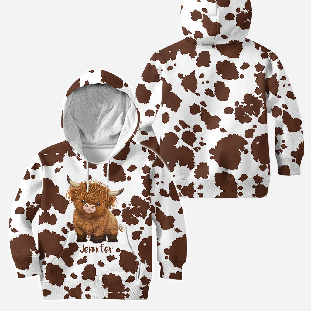 Just A Girl Who Loves Highland Cow - Personalized Highland Cow Hoodie and Leggings