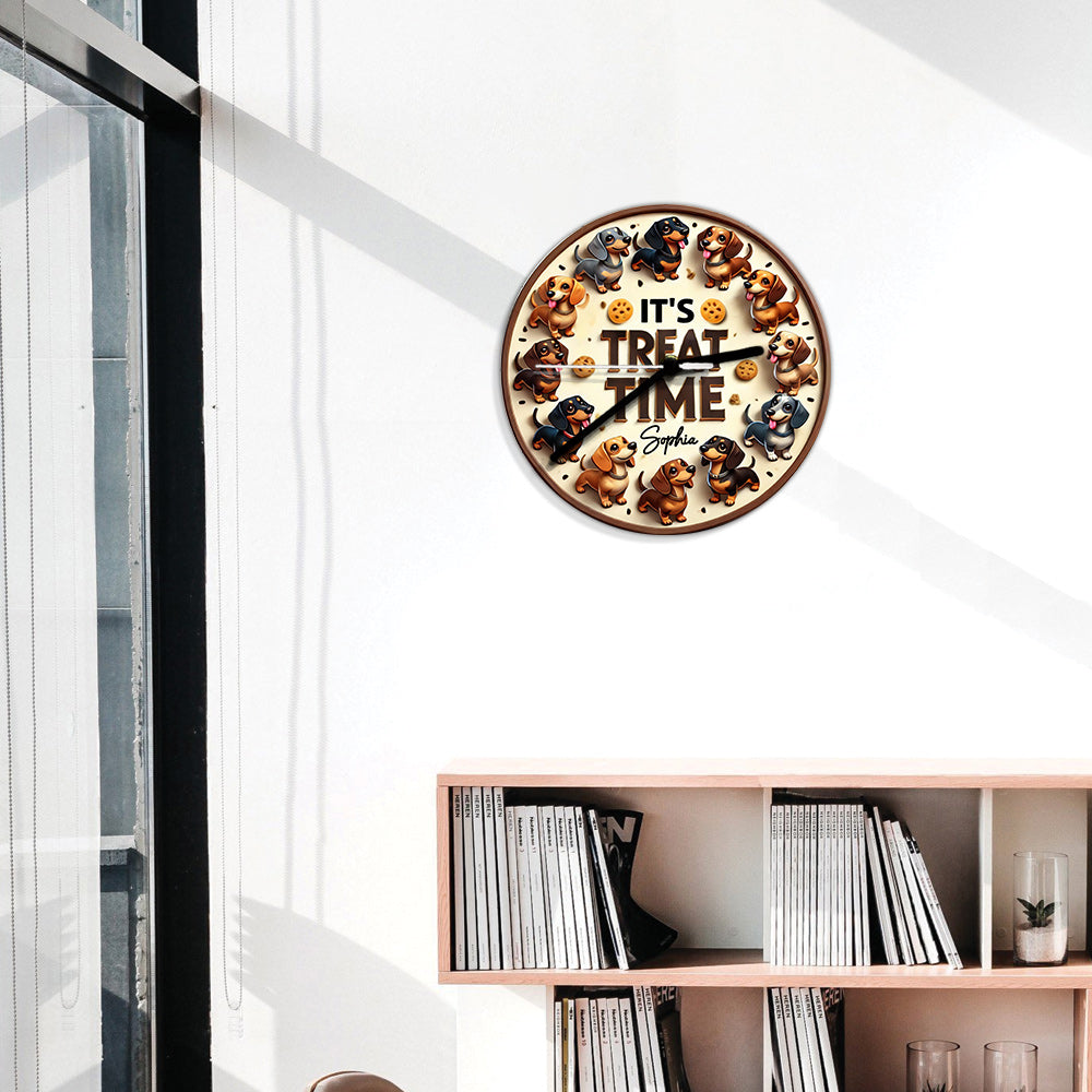 Lovely Dachshund - Personalized Dachshund Wall Clock