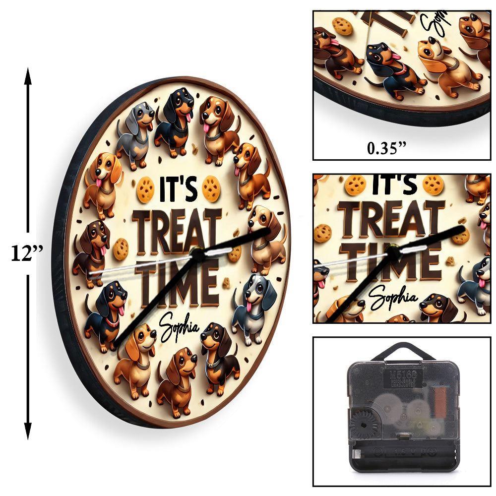 Lovely Dachshund - Personalized Dachshund Wall Clock