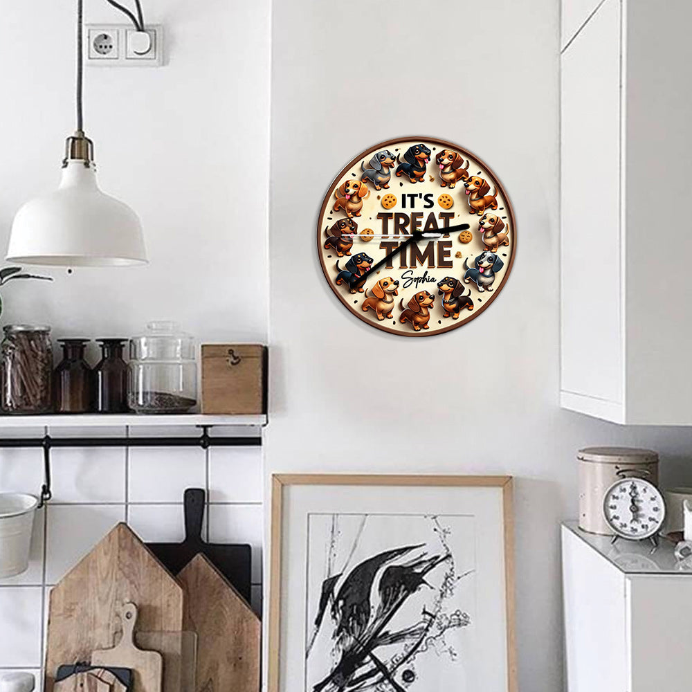 Lovely Dachshund - Personalized Dachshund Wall Clock