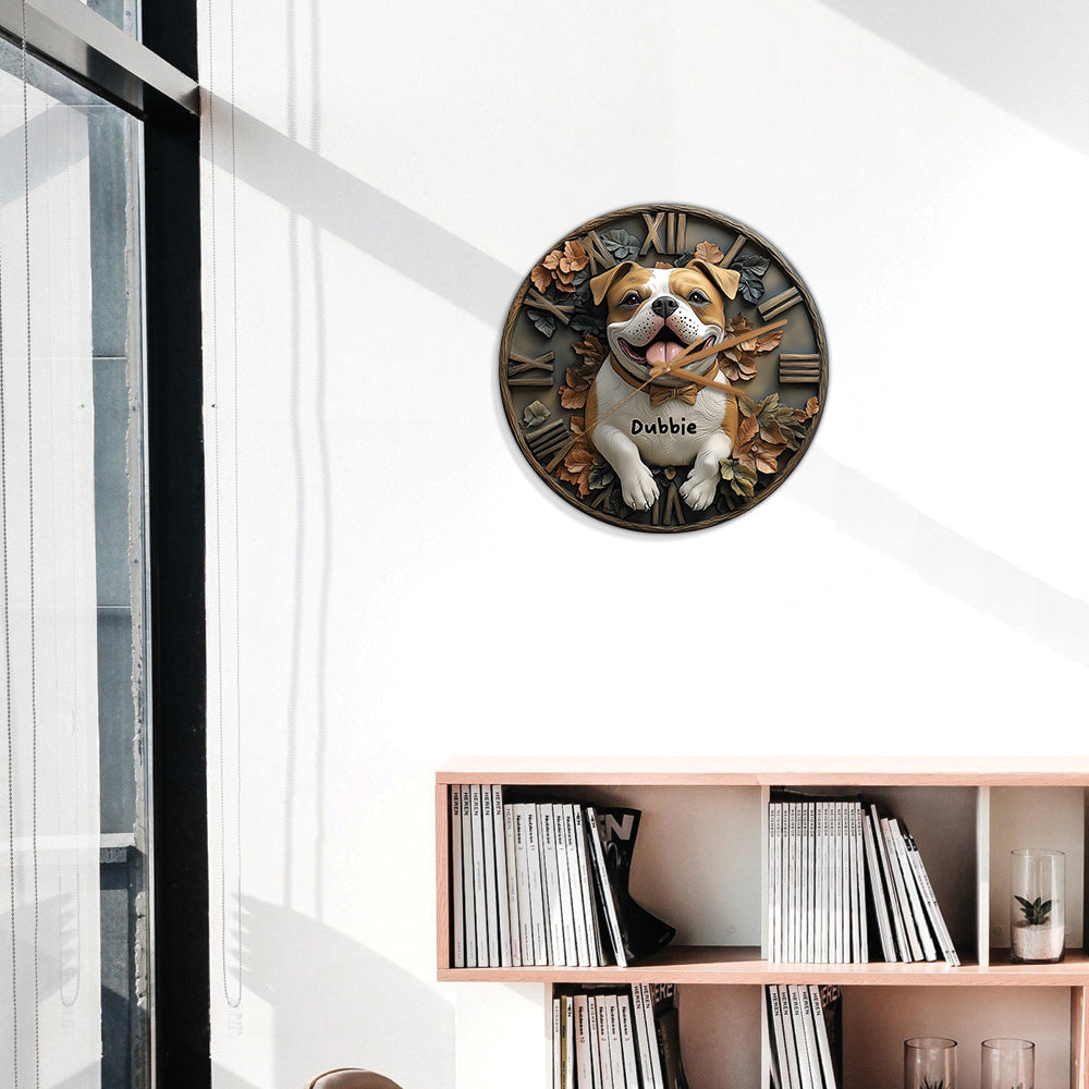 Smile Pitbull - Personalized Pitbull Wall Clock
