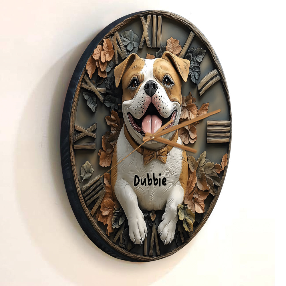 Smile Pitbull - Personalized Pitbull Wall Clock