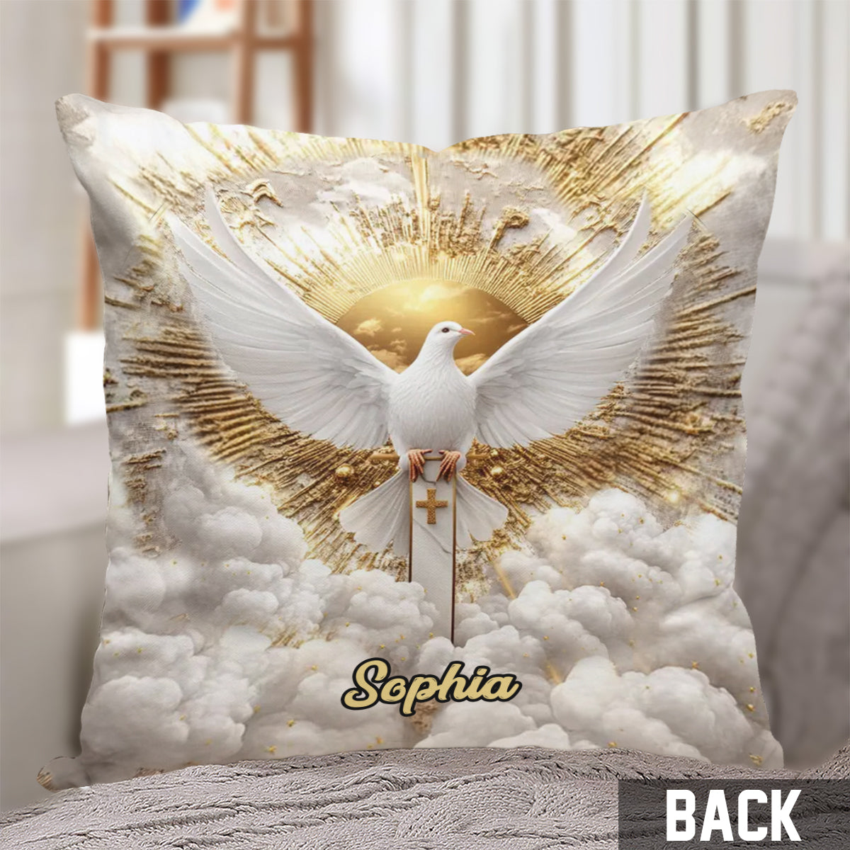 Dove Of Peace - Personalized Christian Throw Pillow