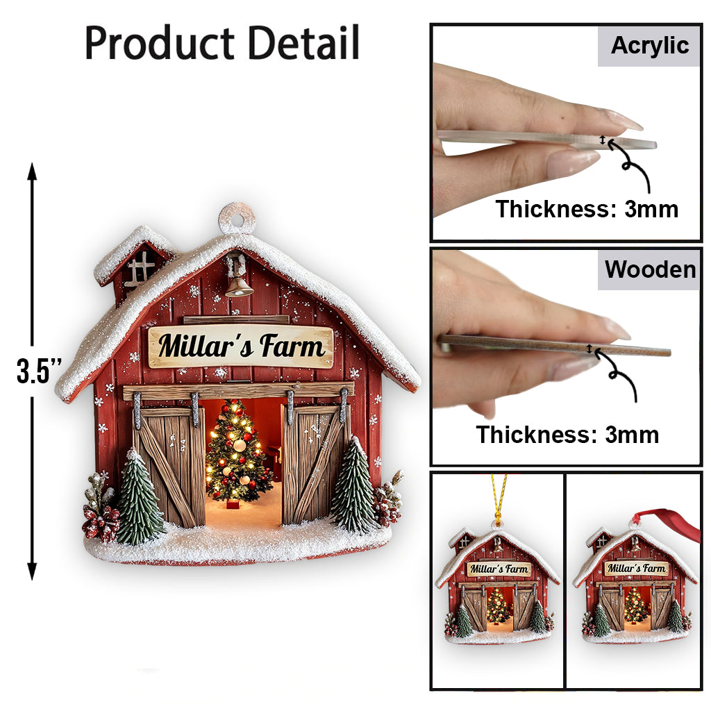 Farm House - Personalized Family Ornament