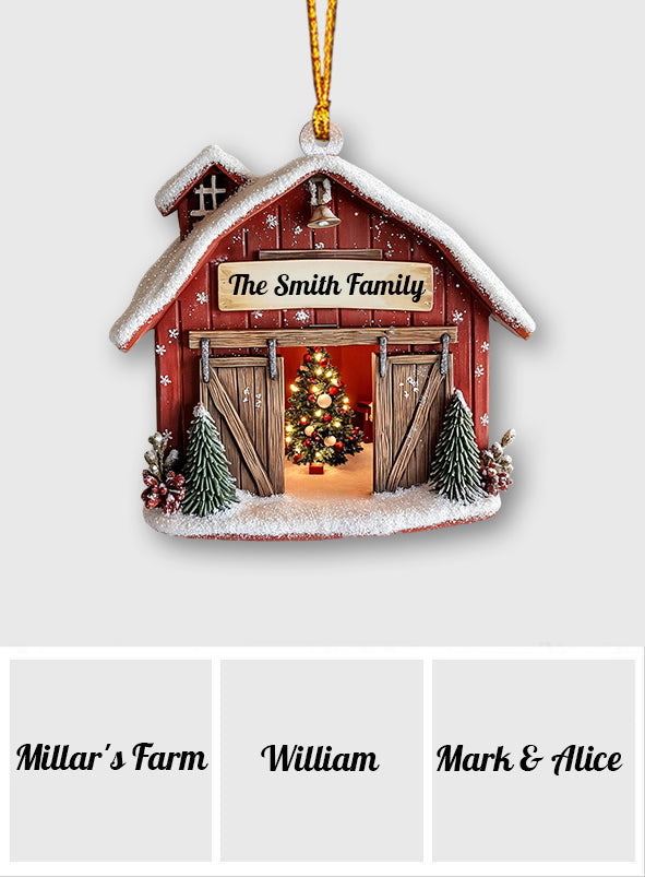 Farm House - Personalized Family Ornament