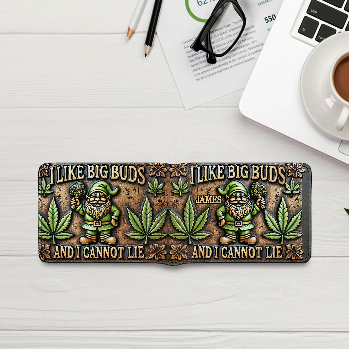 I Like Big Buds - Personalized Weed Leather Wallet