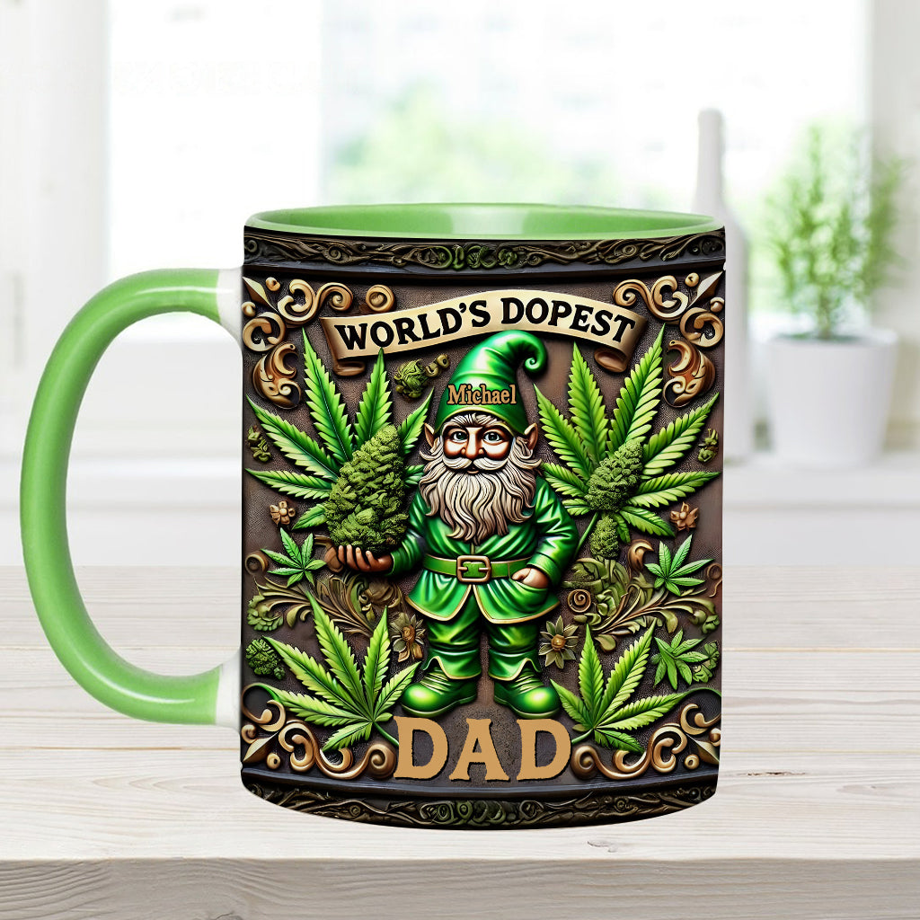 World's Dopest Dad - Personalized Weed Accent Mug