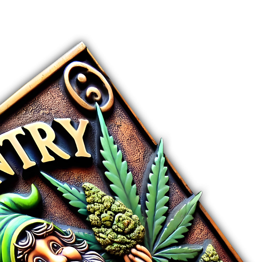 No Entry Unless You Brought Weed - Personalized Weed Cut Metal Sign