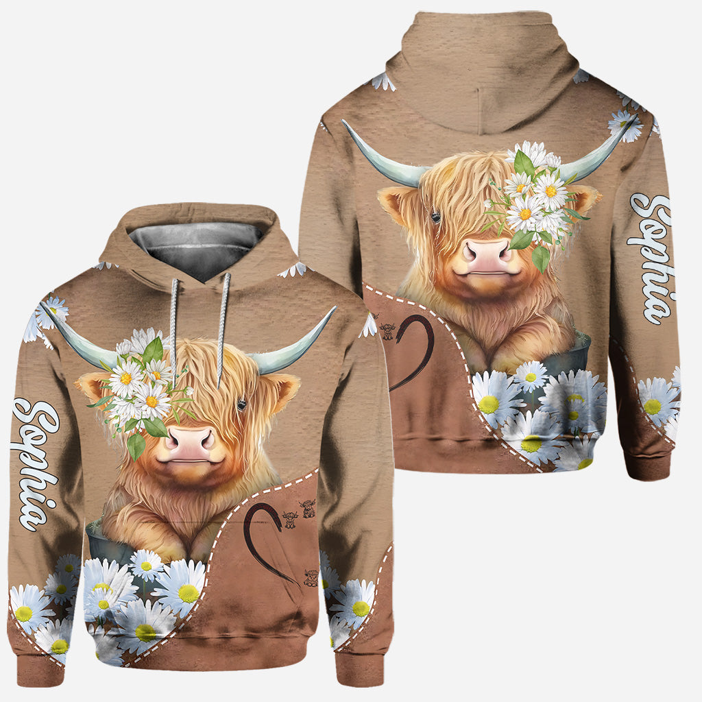 Love Highland Cows - Personalized Highland Cow Hoodie and Leggings