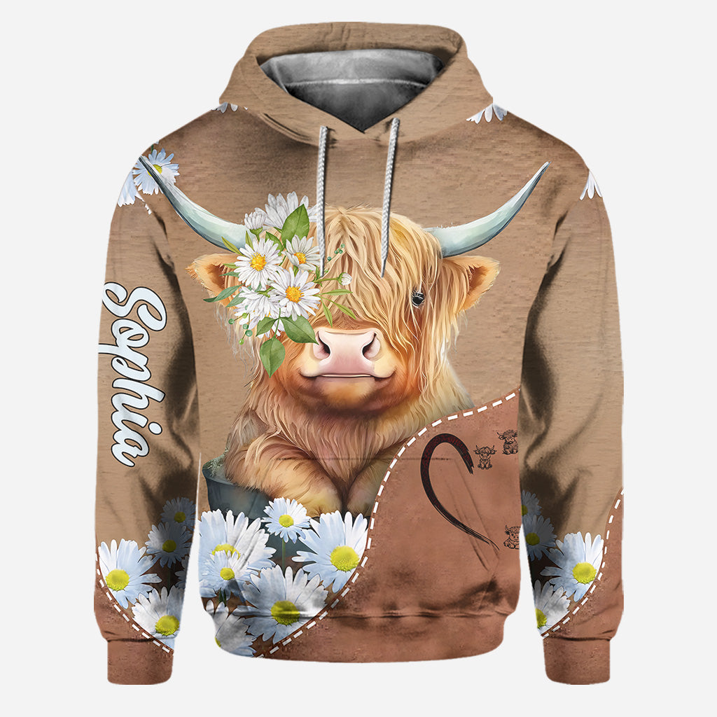 Love Highland Cows - Personalized Highland Cow Hoodie and Leggings