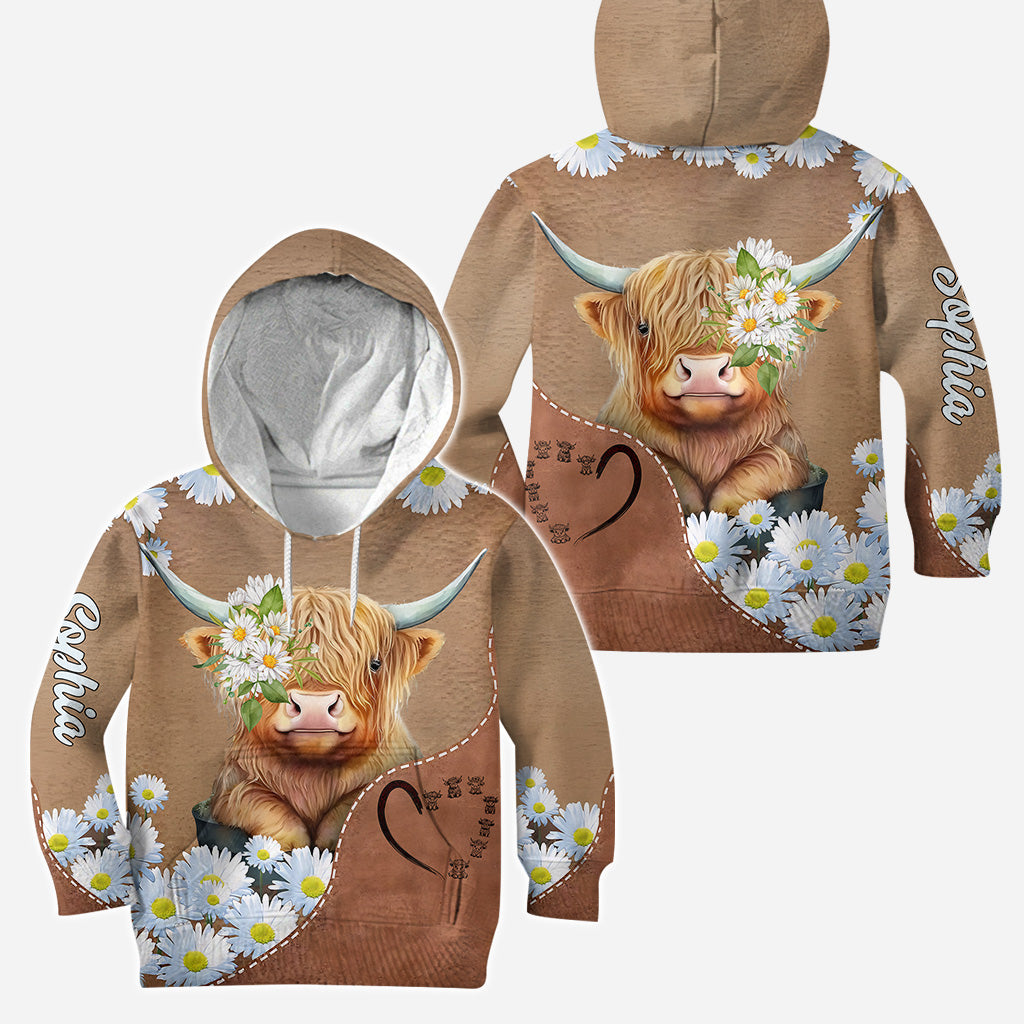 Love Highland Cows - Personalized Highland Cow Hoodie and Leggings