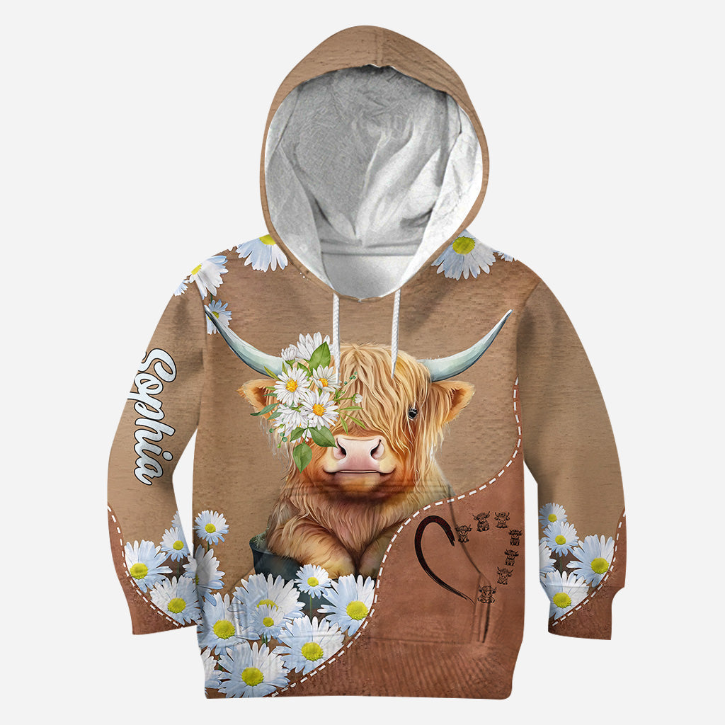 Love Highland Cows - Personalized Highland Cow Hoodie and Leggings