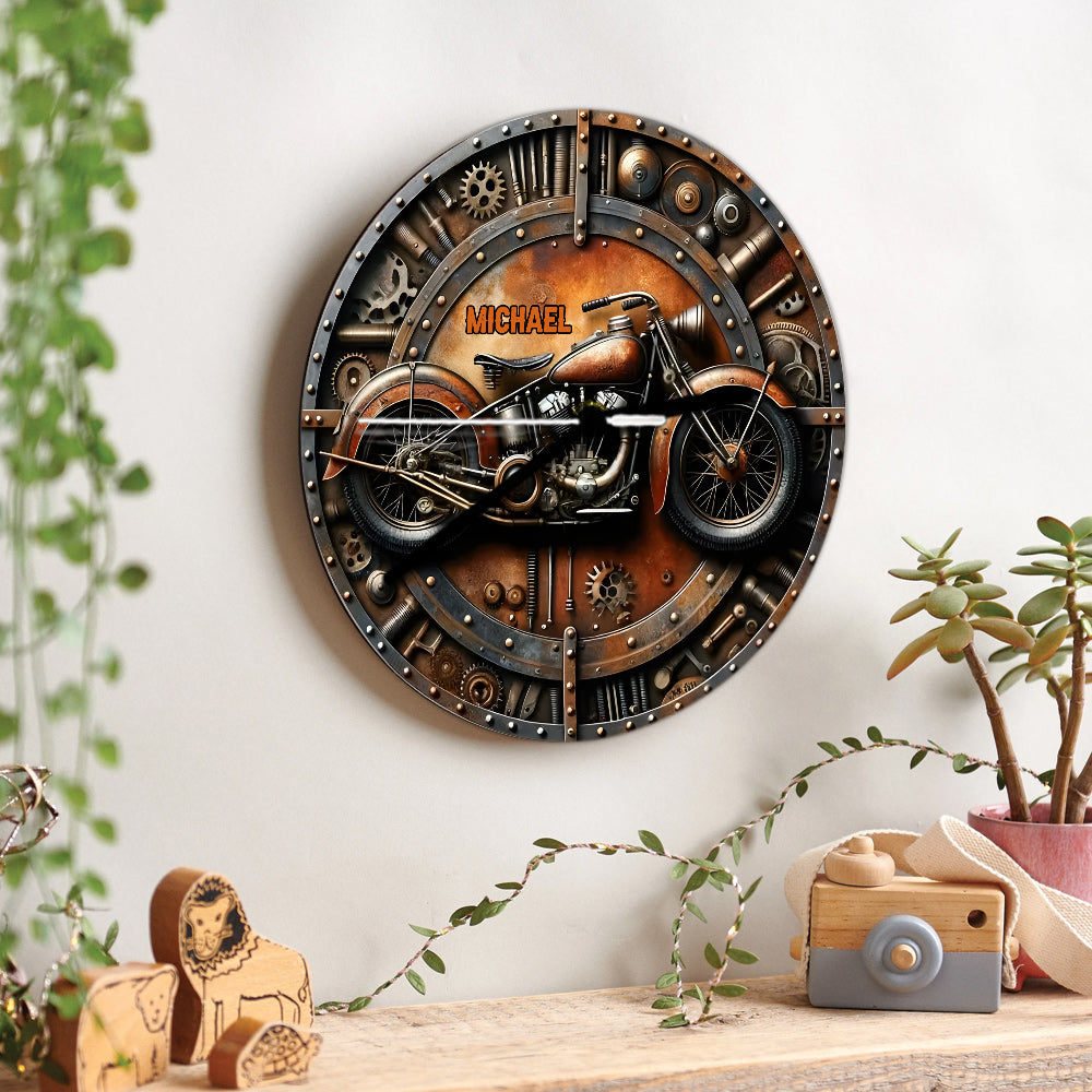 Time To Ride - Personalized Biker Wall Clock