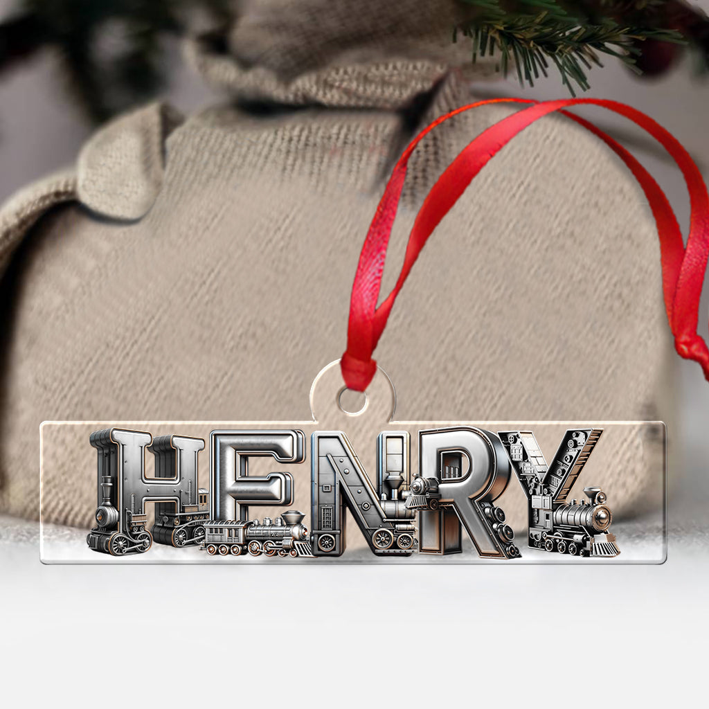 Train Alphabet Letter - Personalized Kid Transparent Ornament