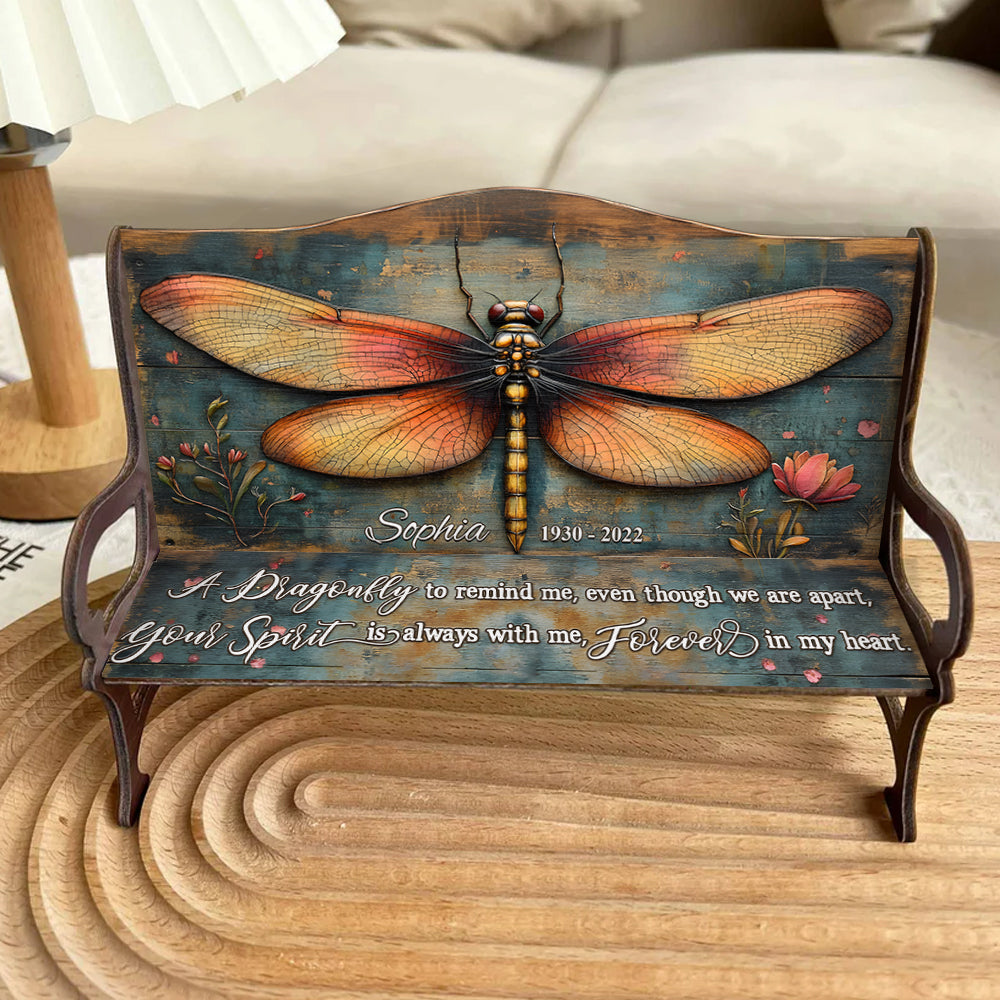 A Dragonfly To Remind Me Of You - Personalized Memorial Wooden Bench