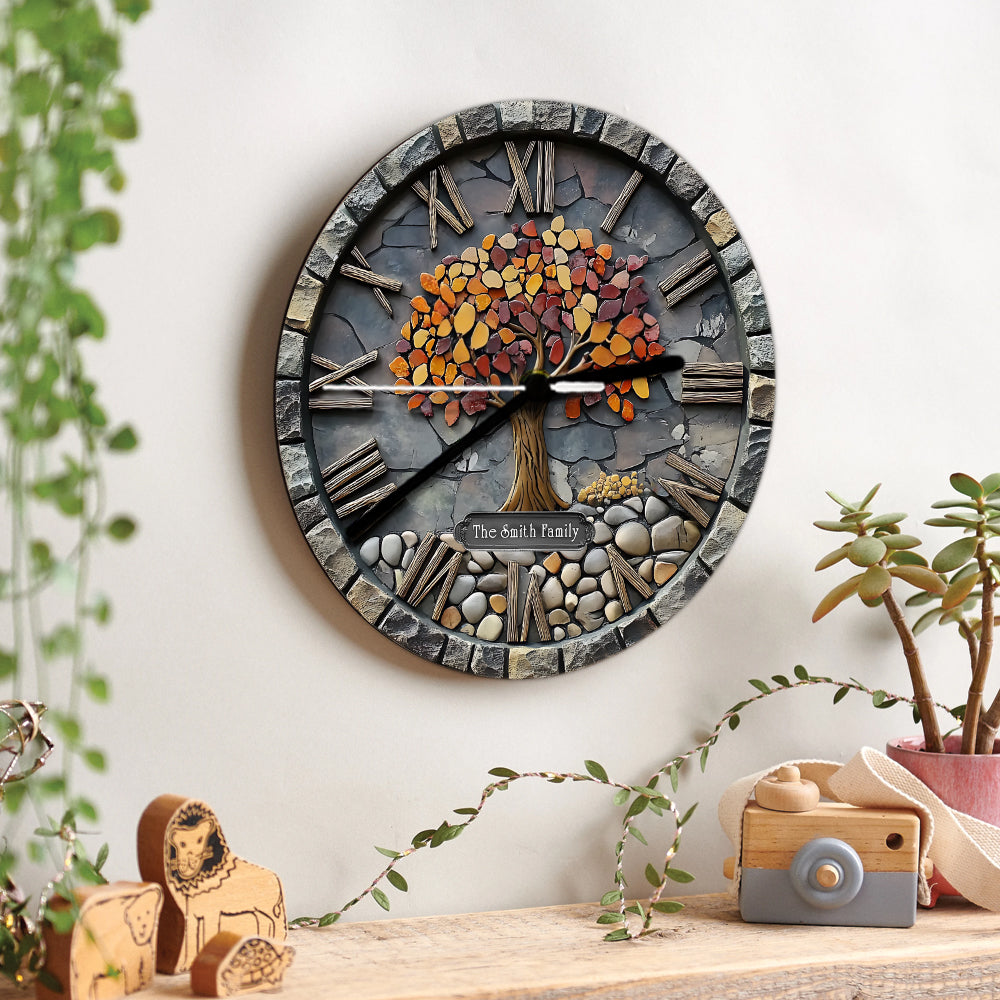 Time With Family Is Priceless - Personalized Family Wall Clock