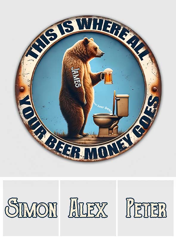 Your Beer Money Goes - Personalized Beer Round Metal Sign