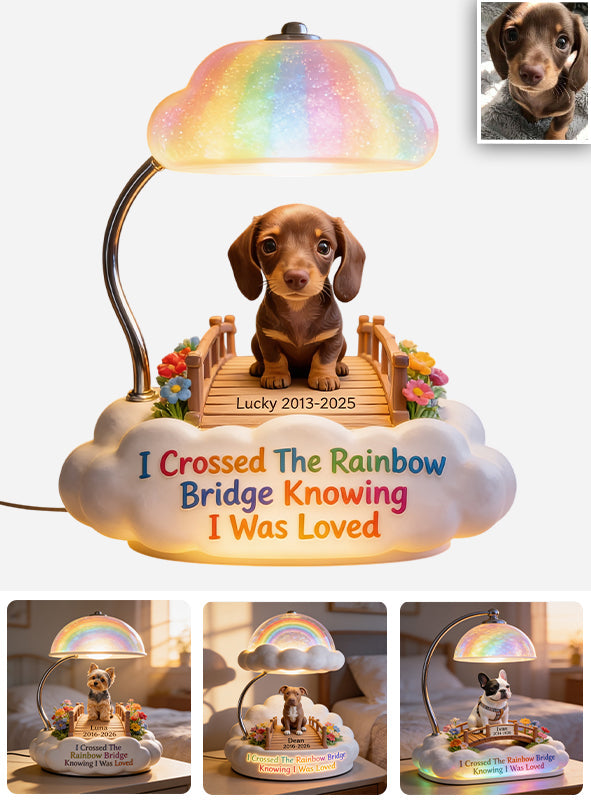 I Crossed The Rainbow Bridge - Personalized German Shepherd Acrylic LED Night Light