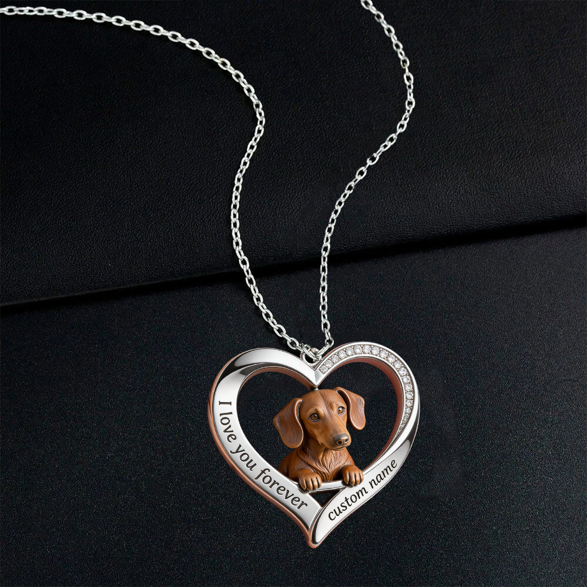 Custom From Any Photo - Personalized Fluffy Golden Retriever Shaped Metal Pendant Necklace
