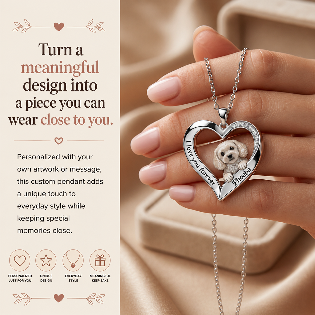 Custom From Any Photo - Personalized Welsh Corgi Shaped Metal Pendant Necklace