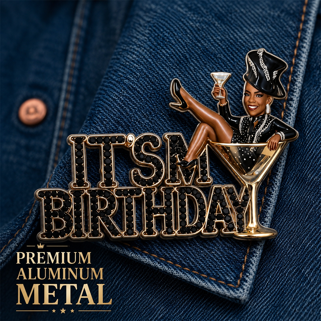 It's My Birthday - Blonde Birthday Woman 3D Embossed Enamel Pin