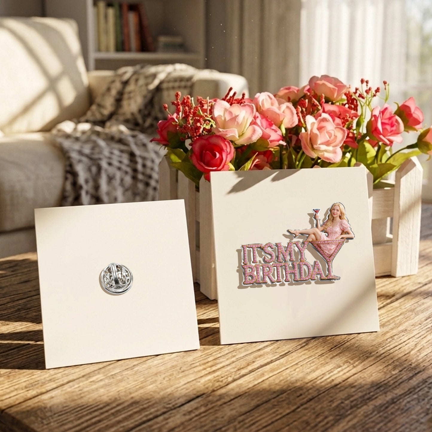 It's My Birthday - Blonde Birthday Woman 3D Embossed Enamel Pin