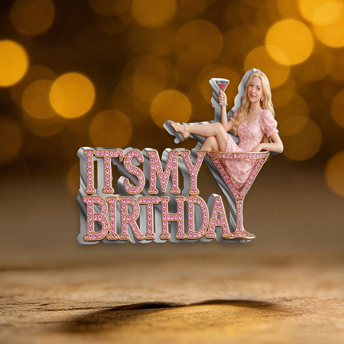 It's My Birthday - Blonde Birthday Woman 3D Embossed Enamel Pin