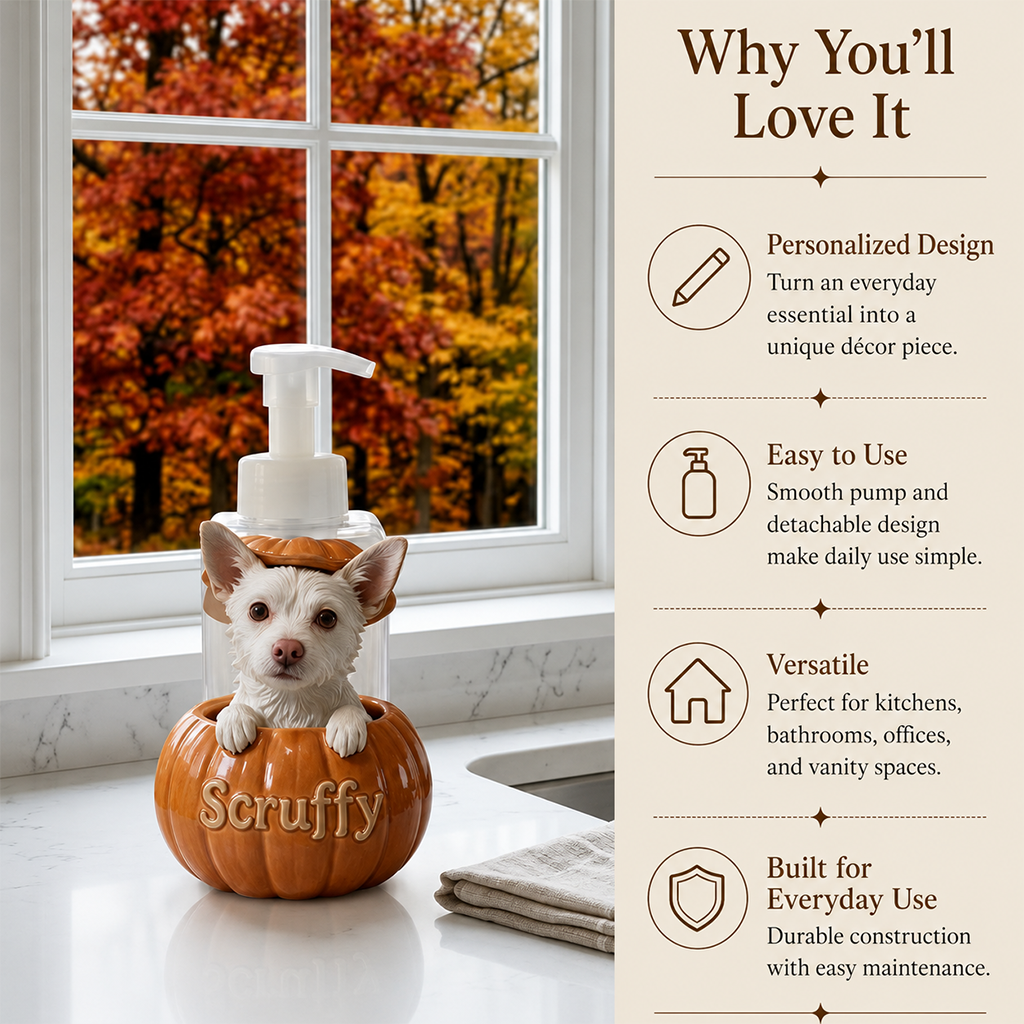 Personalized Welsh Corgi Pumpkin Peek-A-Boo Pump Dispenser Cute Fall Halloween Gift for Corgi Dog Lovers