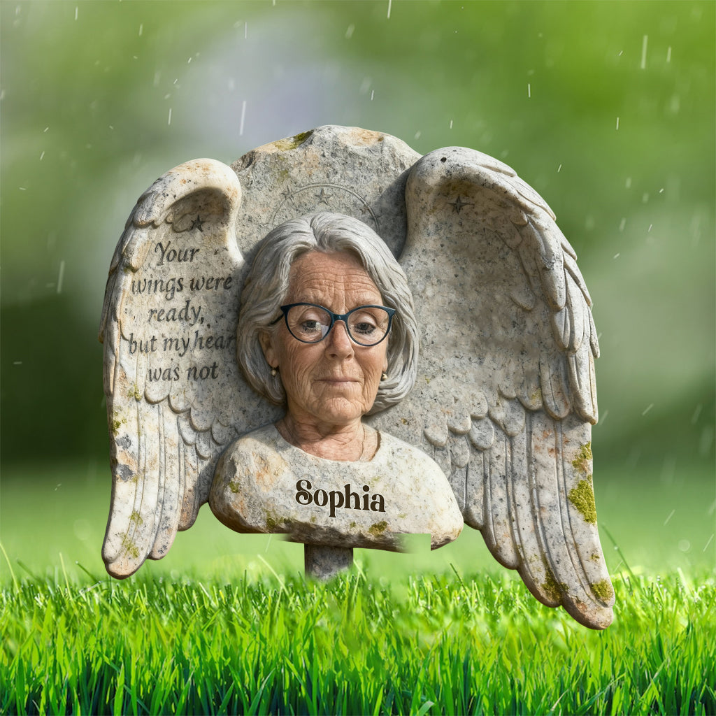 Personalized Man Memorial Acrylic Garden Plaque 'Your Wings Were Ready' Bereavement Remembrance Sympathy Gift