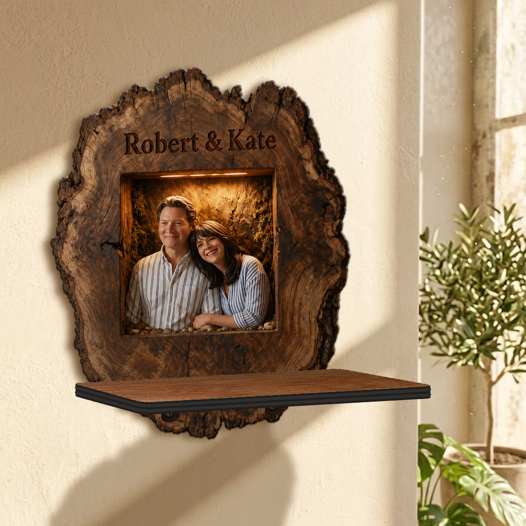 I'm Yours No Returns - Personalized Rustic Couple Wooden Floating Shelf Custom 3D Wall Art Romantic Home Decor Gift