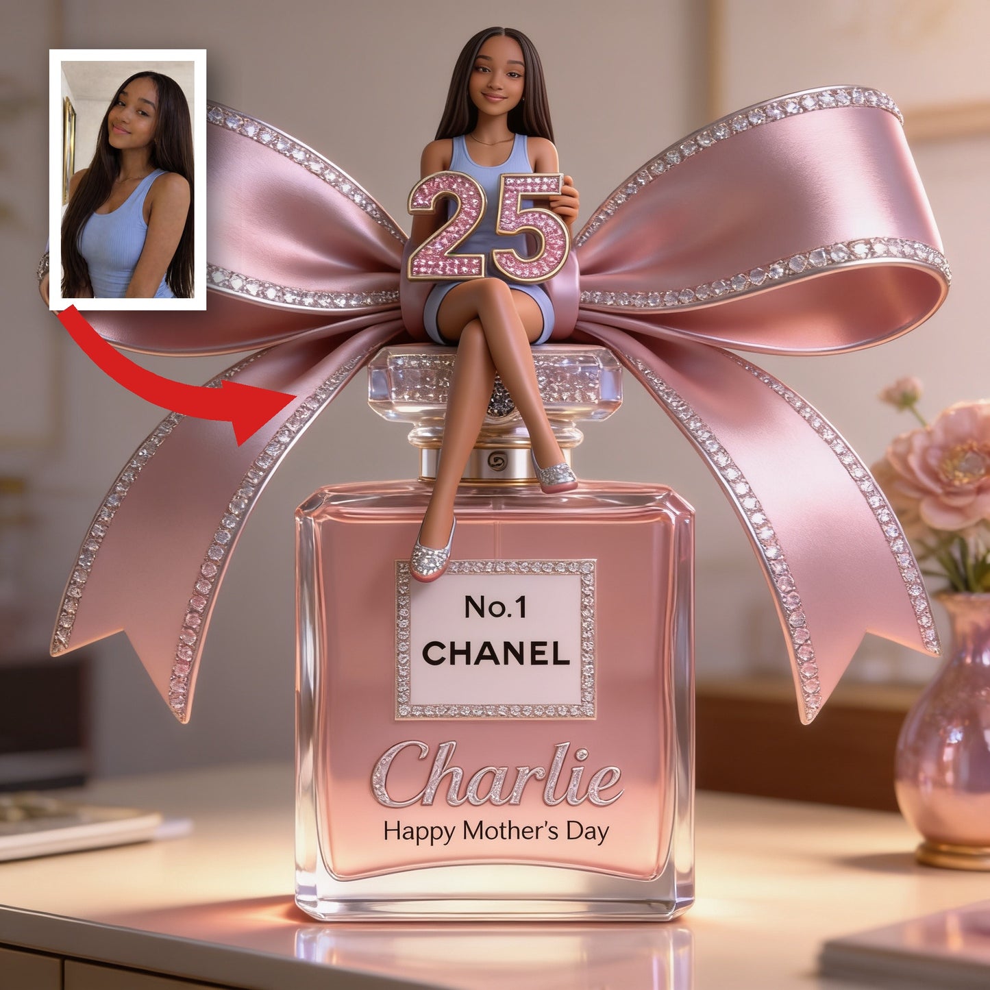 Personalized Chic Young Black Woman Birthday Custom Shaped Acrylic Plaque, Custom Name Gift for Her
