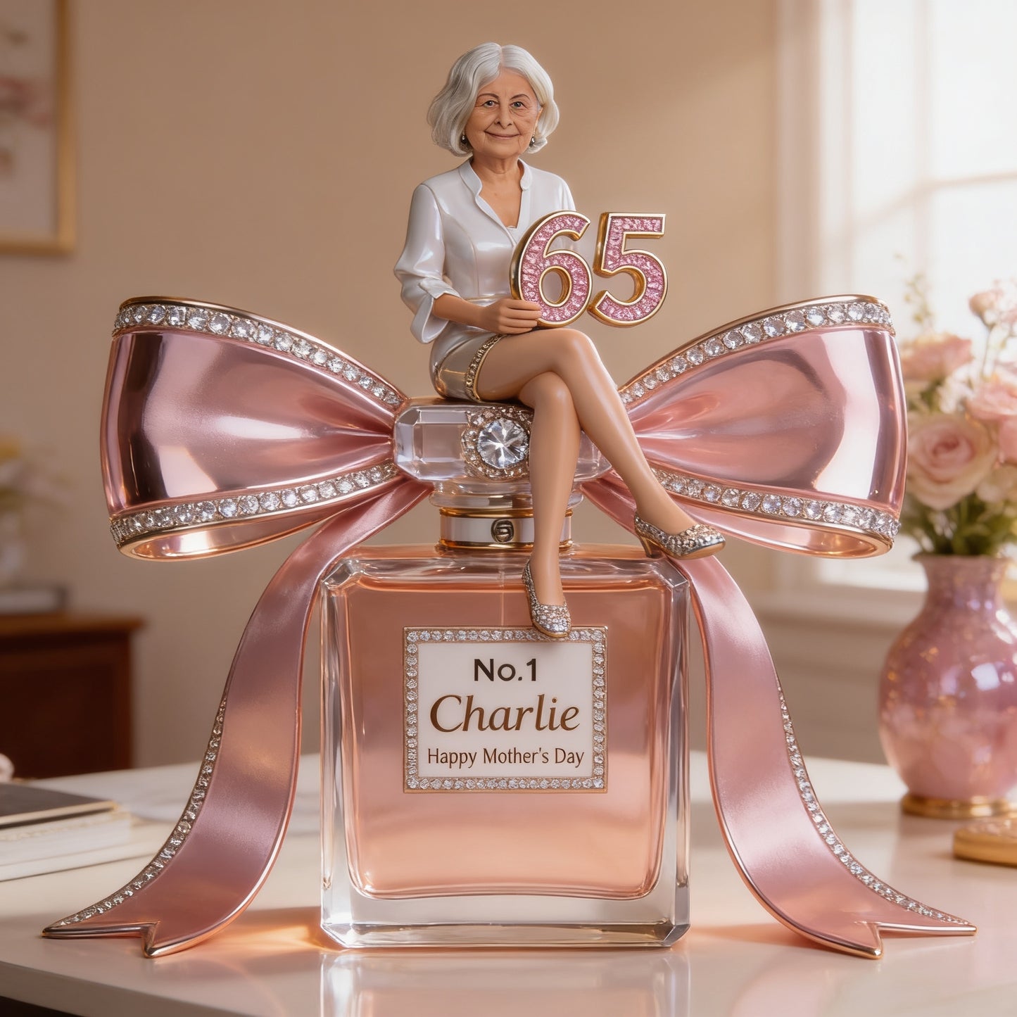 Personalized Senior Woman 65th Birthday Custom Shaped Acrylic Plaque, Unique Gift for Mom or Grandmother