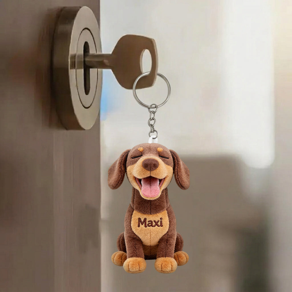 Personalized Tan Chihuahua Plush Keychain, Custom Dog Name Accessory Gift for Chihuahua Lovers and Pet Owners
