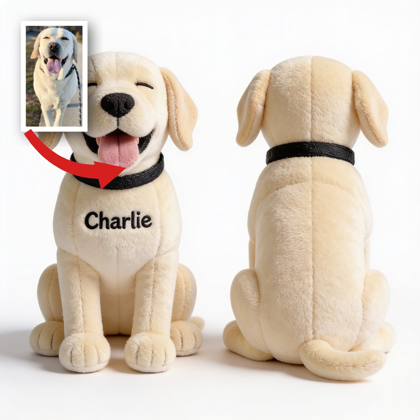 Personalized Smiling Cream Labrador Retriever Plush Keychain, Custom Dog Lover Gift Always By My Side Accessory