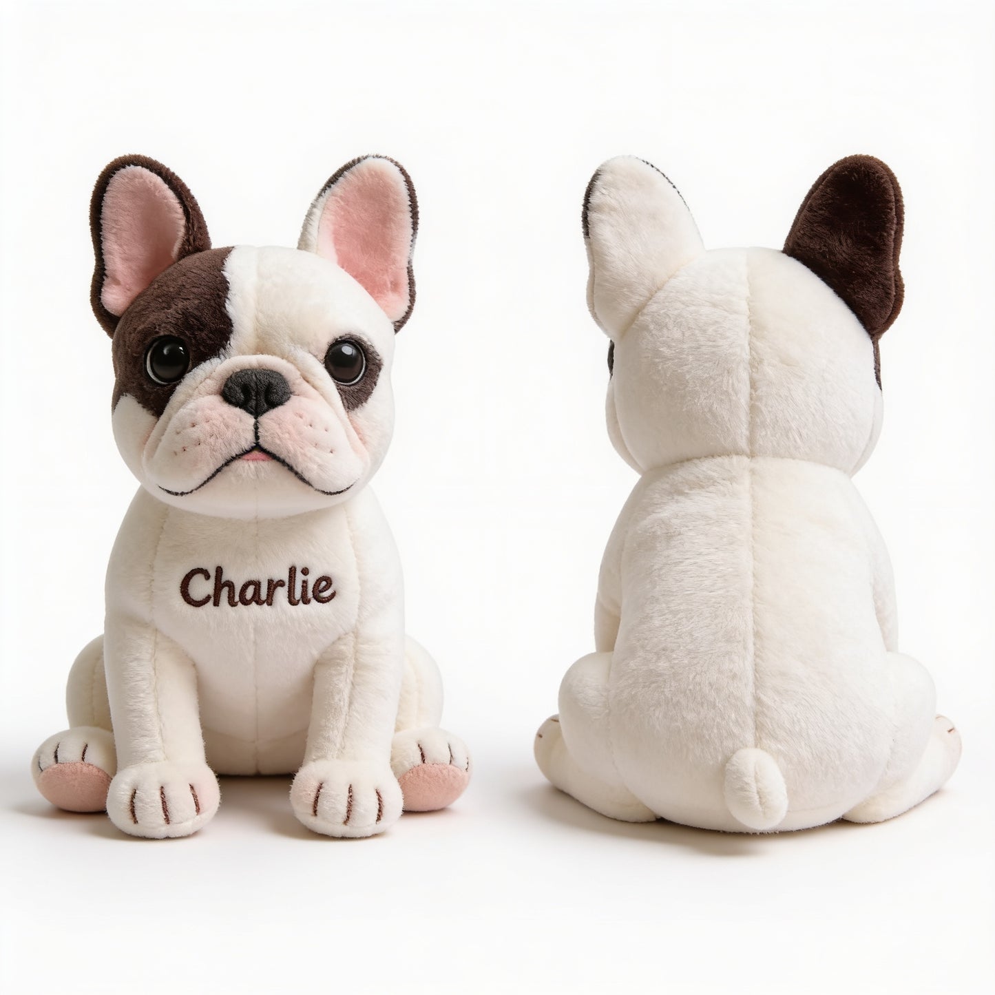 Cute Personalized French Bulldog Plush Keychain, Custom Name Frenchie Charm Gift for Dog Lovers & Pet Owners
