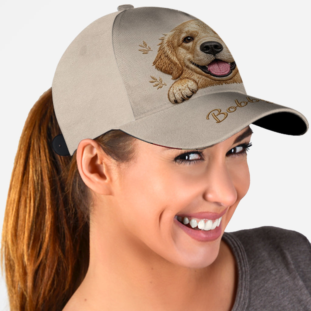 Personalized Peeking Tan Chihuahua Classic Cap, Custom Embroidered Hat Gift for Chihuahua Owners and Dog Lovers