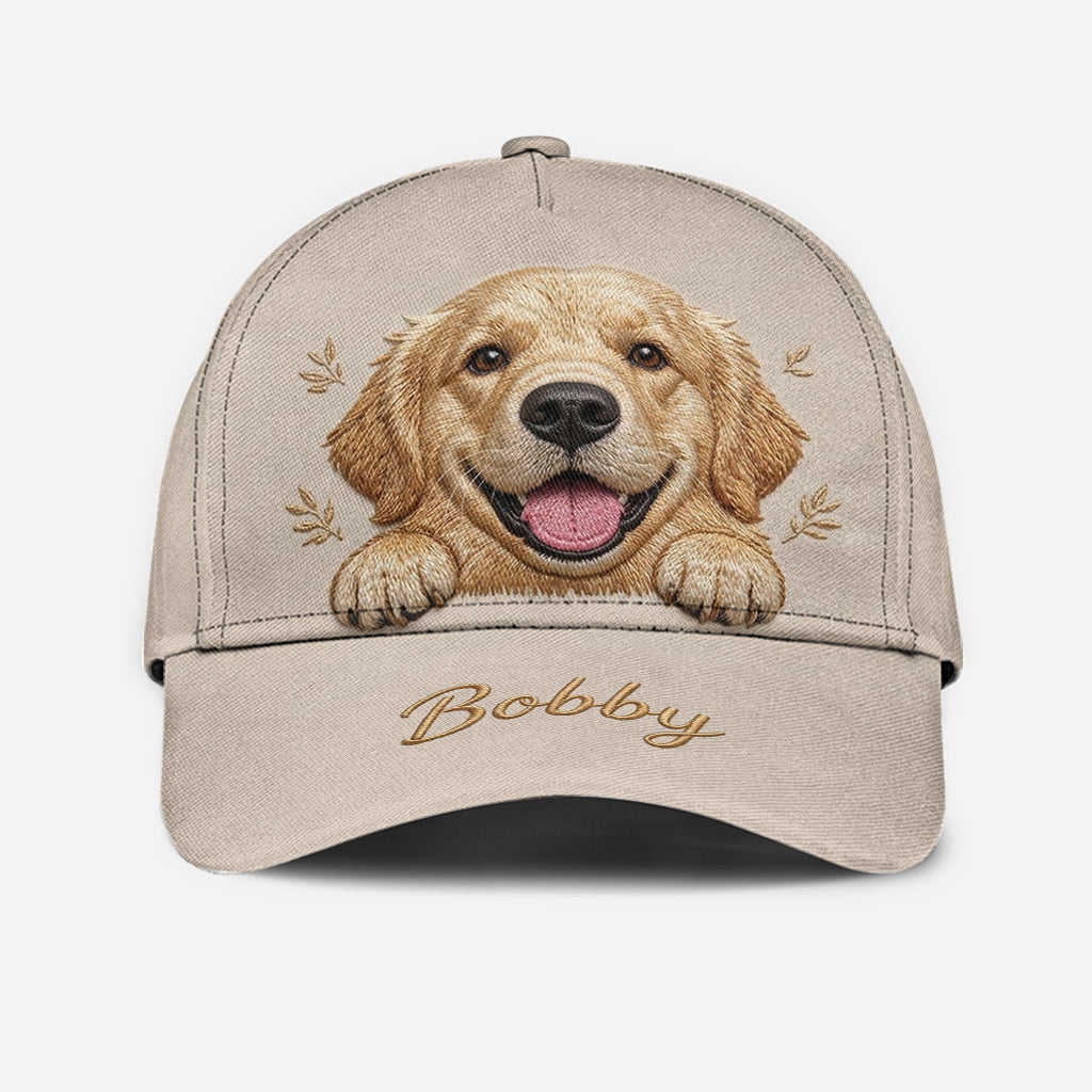 Personalized Peeking Tri-Color Australian Shepherd Classic Cap, Cute Custom Gift for Aussie Dog Owners