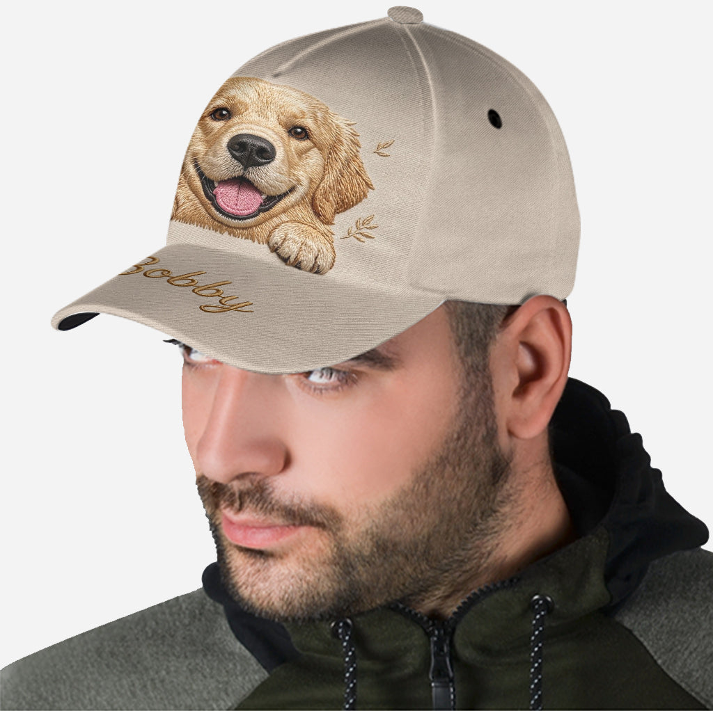 Personalized Peeking Black and Tan Dachshund Classic Cap Custom Gift for Dachshund Owner Dog Lover