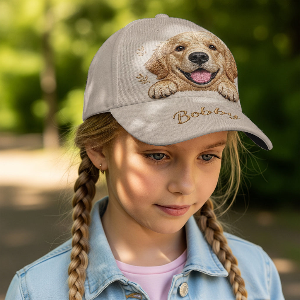 Personalized Peeking Yellow Labrador Retriever Classic Cap - Unique Custom Gift for Labrador Dog Owners