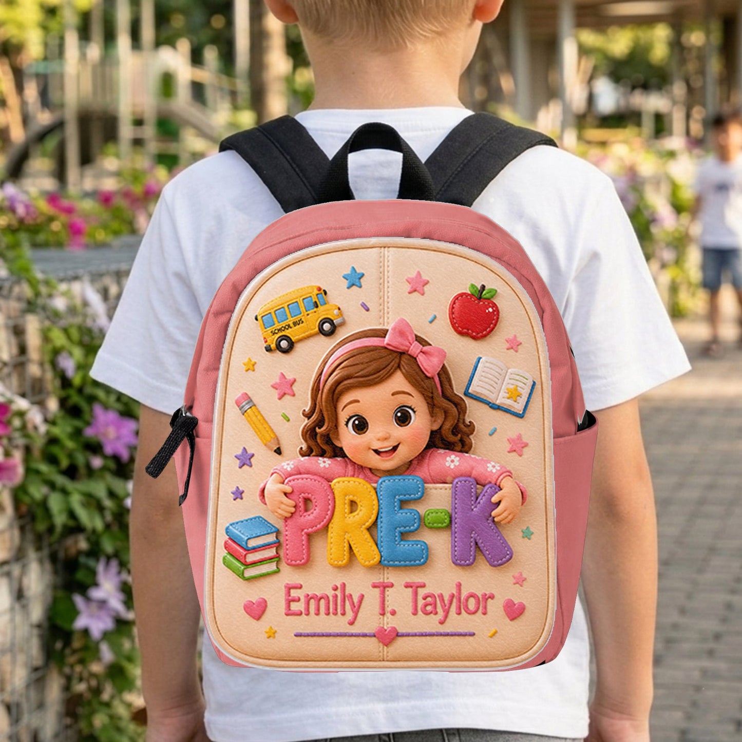 Personalized 3D Curly Haired Little Latina Boy Backpack, Cute Pre-K Back To School Gift For Preschool Kids